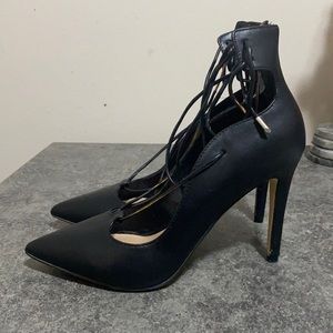 Call it spring, black strap on pumps